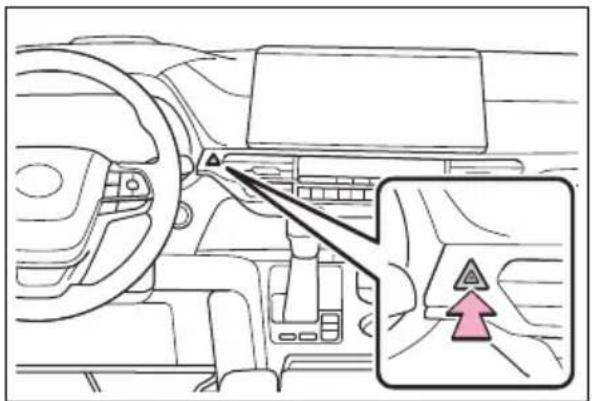 Diagram of car interior showing steering wheel, dashboard, and dashboard with a highlighted directional arrow indicating traffic flow.