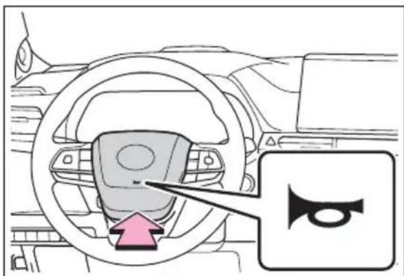 Diagram of a car interior showing steering wheel and dashboard with an arrow pointing to the dashboard's left side, labeled with a stylized letter 'B' in the corner.