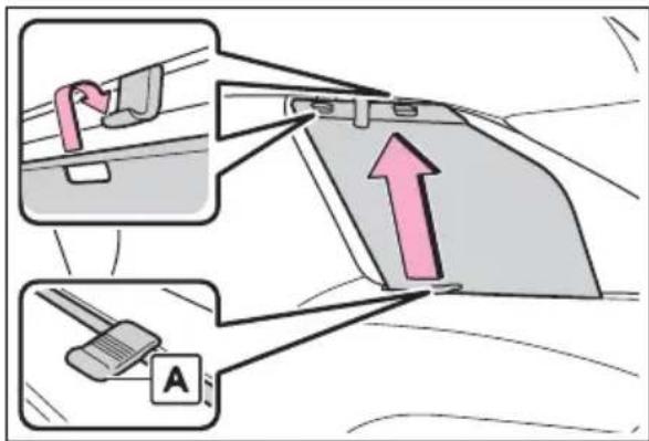 Diagram illustrating car seatbelt switch mechanism with labeled parts and directional arrow