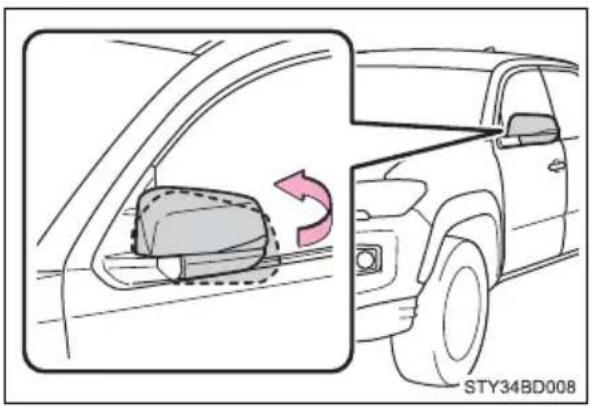 TOYOTA Tacoma (2021) - Folding the mirrors - 1