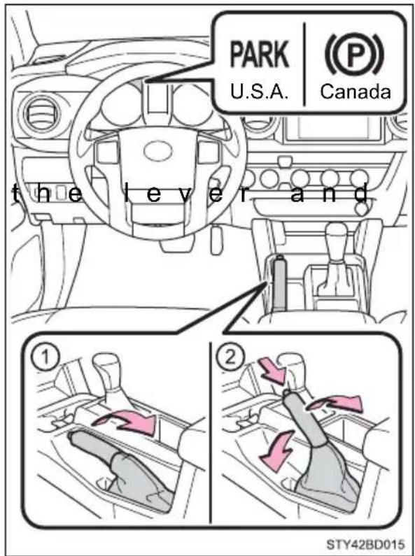 PARK U.S.A. Canada the lever and ① ② STY42BD015