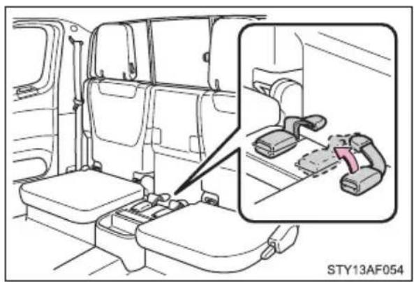 TOYOTA Tacoma (2021) - Stow the seat belt buckles. - 1