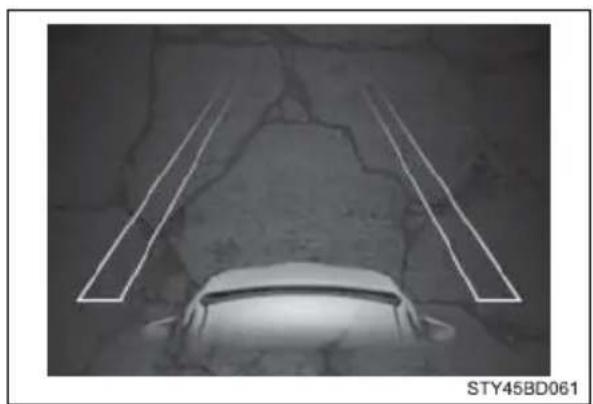 TOYOTA Tacoma (2021) - ▶ Inside of displayed white lines is black - 2