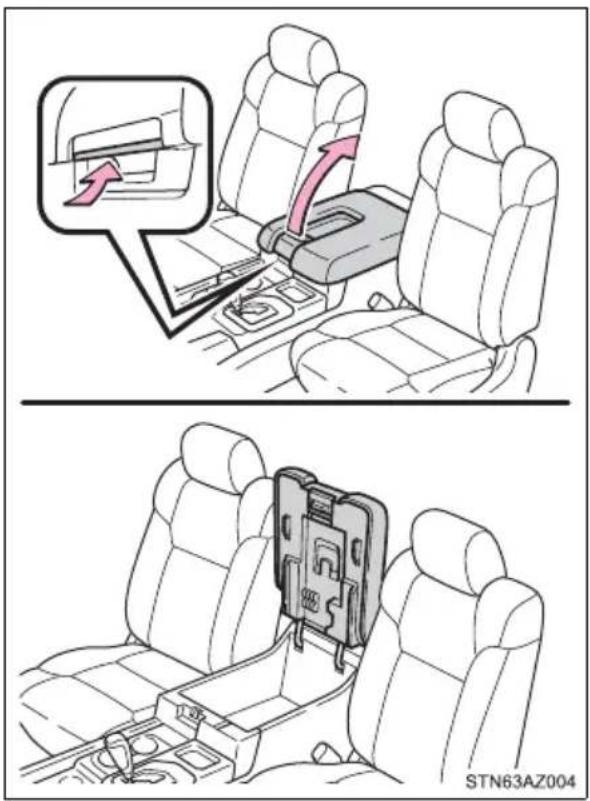 Diagram illustrating seatbelt usage in a car, showing two scenarios with arrows and a device inset.