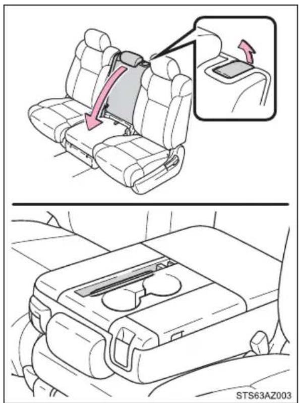 Diagram illustrating seatbelt insertion and car interior positioning, showing a highlighted seatbelt being inserted into the back seat.