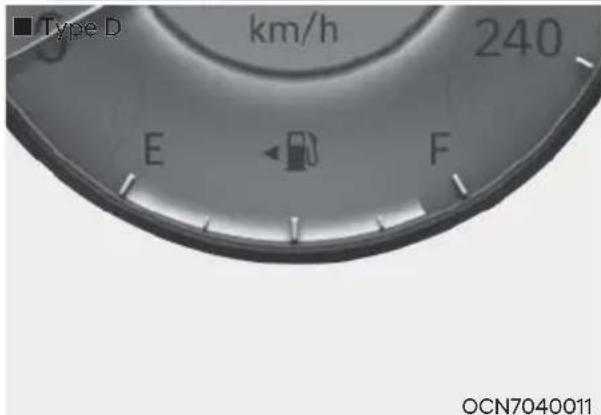 ■ Type D km/h 240 E ◀ F OCN7040011