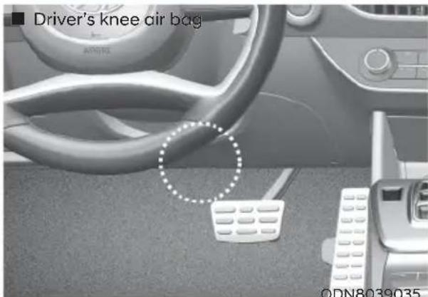Driver's knee air bag ODN8039035