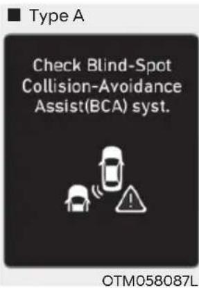 Type A Check Blind-Spot Collision-Avoidance Assist(BCA) syst. OTM058087L