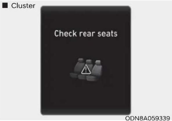 Cluster Check rear seats ODN8A059339