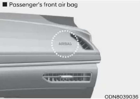 ■ Passenger's front air bag AIRBAS ODN8039036