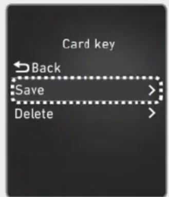 Card key ←Back Save > Delete >