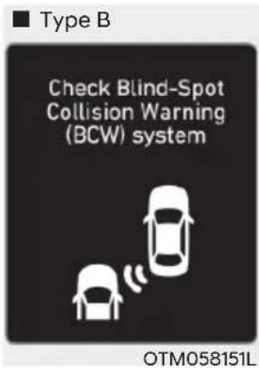 Type B Check Blind-Spot Collision Warning (BCW) system OTM058151L