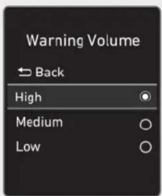 Warning Volume Back High Medium Low