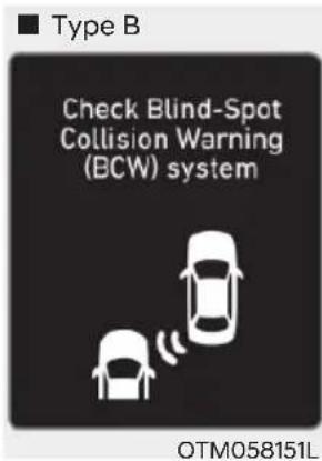 Type B Check Blind-Spot Collision Warning (BCW) system OTM058151L
