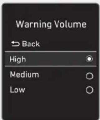 Warning Volume Back High Medium Low