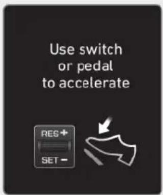 Use switch or pedal to accelerate RES+ SET -