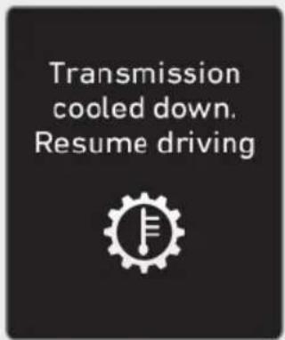 Transmission cooled down. Resume driving