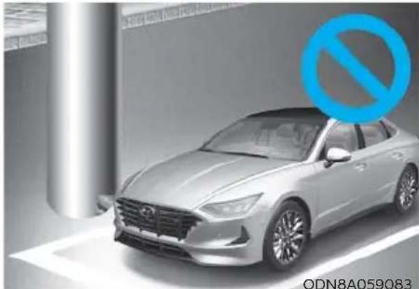 HYUNDAI Sonata (2021) - Parking in the blind-spot or near a circular pillar or narrow pillar - 1