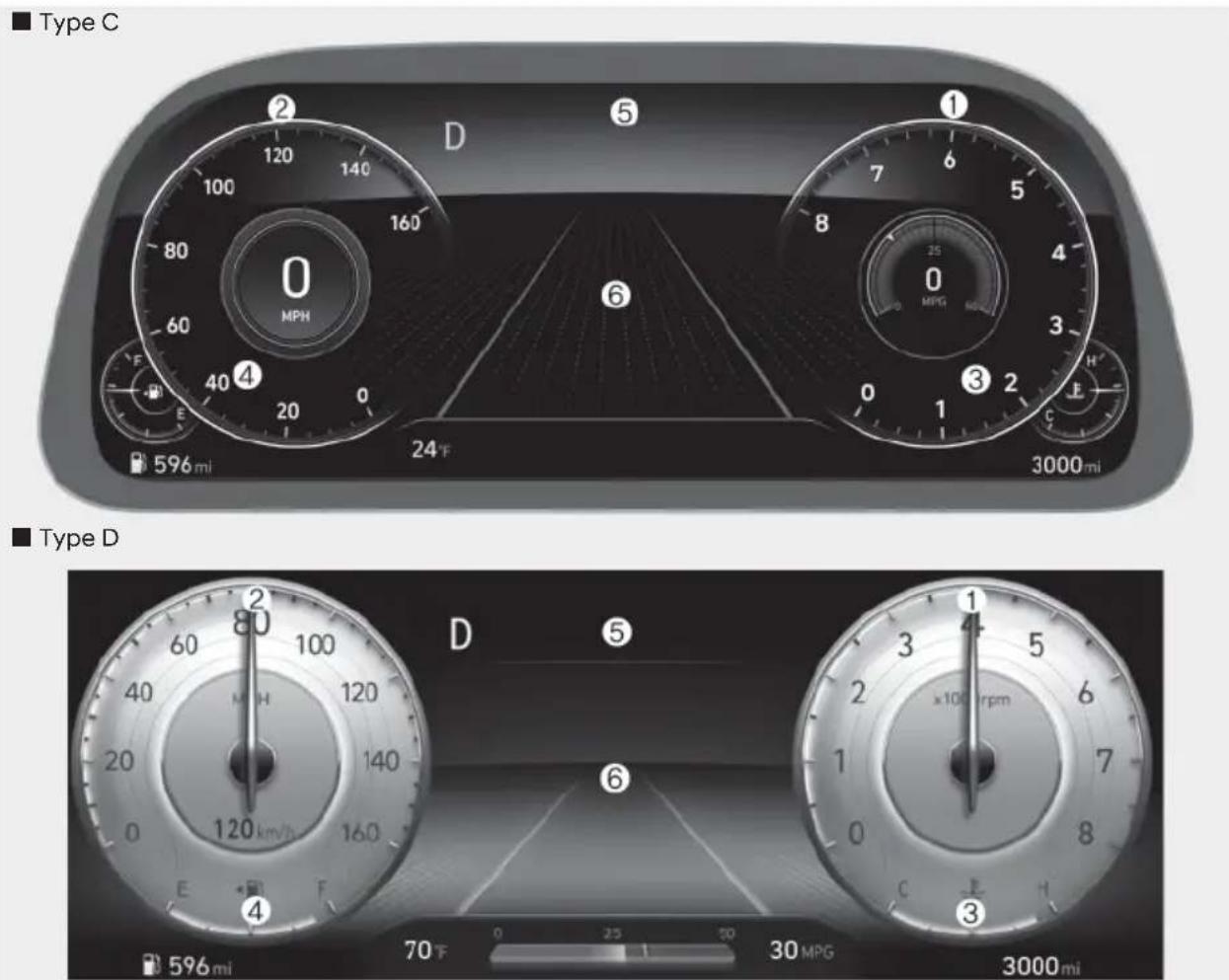 HYUNDAI Sonata (2021) - LCD display (Type D) 4-49 - 2