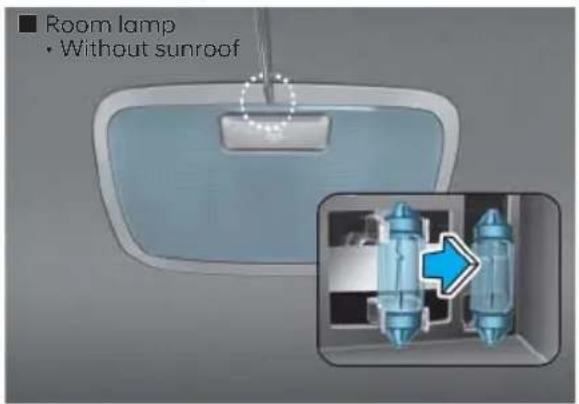 ■ Room lamp • Without sunroof