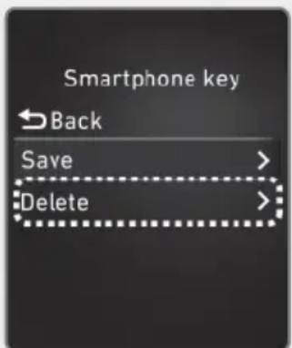 Smartphone key Back Save > Delete >