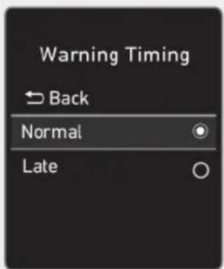 Warning Timing Back Normal Late