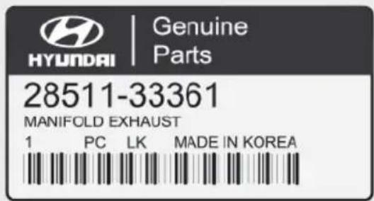 Genuine HYUNDAI | Parts 28511-33361 MANIFOLD EXHAUST 1 PC LK MADE IN KOREA
