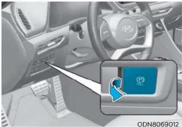 HYUNDAI Sonata (2021) - Electronic Parking Brake (EPB) Applying the parking brake - 1