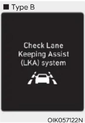 Type B Check Lane Keeping Assist (LKA) system OIK057122N