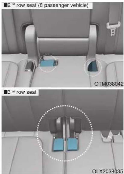 ■2ndrow seat (8 passenger vehicle) OTM038042 ■3rdrow seat OLX2038035