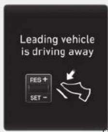 Leading vehicle is driving away RES + SET -