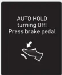 AUTO HOLD turning Off! Press brake pedal