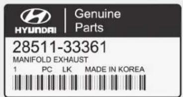 Genuine HYUNDAI | Parts 28511-33361 MANIFOLD EXHAUST 1 PC LK MADE IN KOREA