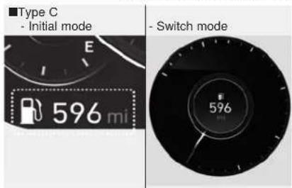 ■Type C - Initial mode E 596 mi Switch mode F 596 mi