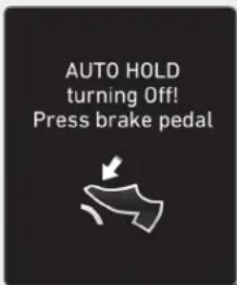 AUTO HOLD turning Off! Press brake pedal