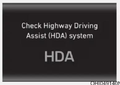 Check Highway Driving Assist (HDA) system HDA OHI049140N