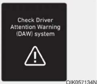 Check Driver Attention Warning (DAW) system OIK057134N
