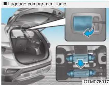 Luggage compartment lamp OTM078017