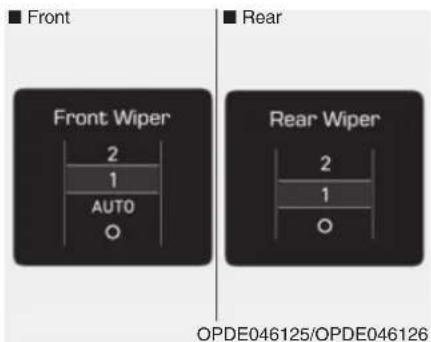 Front Front Wiper 2 1 AUTO O Rear Rear Wiper 2 1 O OPDE046125/OPDE046126