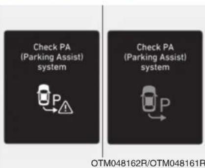 Check PA (Parking Assist) system Check PA (Parking Assist) system OTM048162R/OTM048161R