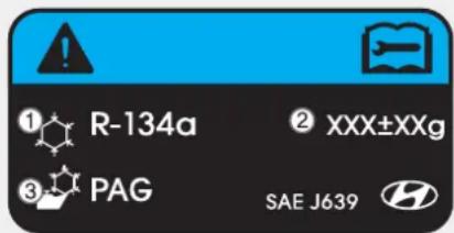 R-134a PAG XXX±XXg SAE J639