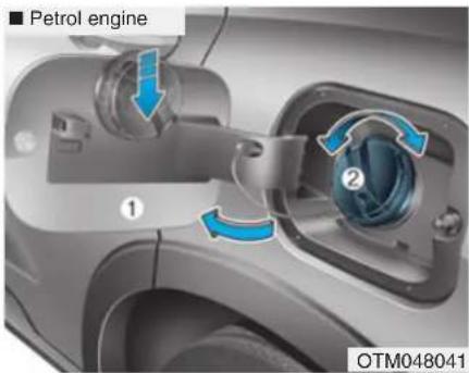 ■ Petrol engine ① ② OTM048041