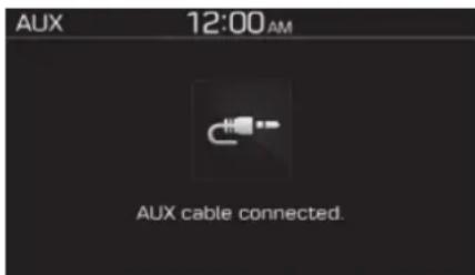 AUX 12:00AM AUX cable connected.