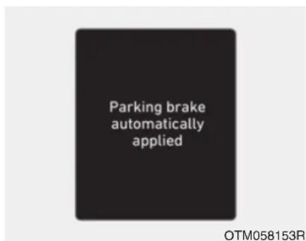 Parking brake automatically applied OTM058153R