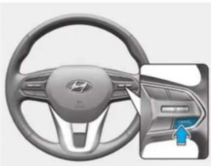 HYUNDAI Santa Fe (2020) - Smart Cruise Control will be temporarily cancelled when: - 1