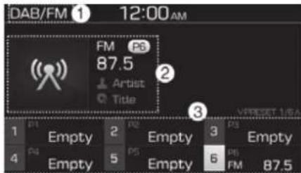 DAB/FM 1 12:00 AM FM Ps 87.5 Artist Title 1 P1 Empty 2 P2 Empty 3 P3 Empty 4 P4 Empty 5 P5 Empty 6 P6 VRESET USA 87.5