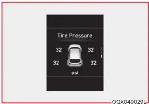 Tire Pressure 32 32 32 32 psi OQX049029L