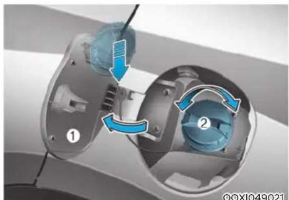 HYUNDAI Venue (2020) - Opening the fuel filler door - 2