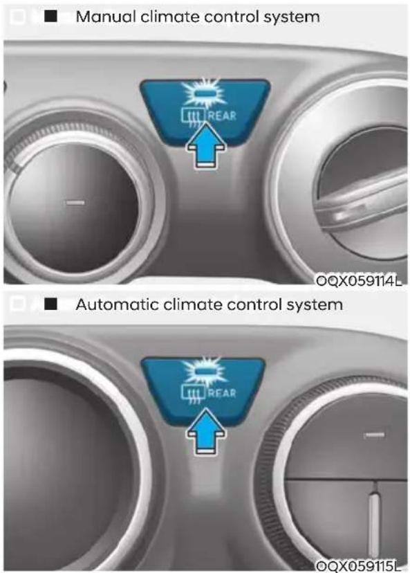 ■ Manual climate control system ■ Automatic climate control system OQX059114L ■ REAR OQX059115L