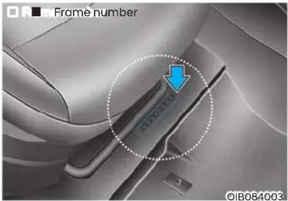 Frame number XY00000X ©IB084003